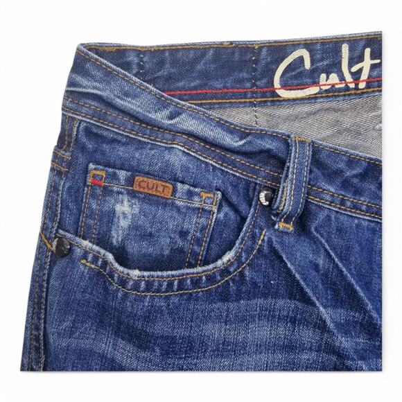 CULT OF INDIVIDUALITY JEANS Trysten Bootcut Button Fly Distressed W36 L34 - Picture 6 of 11